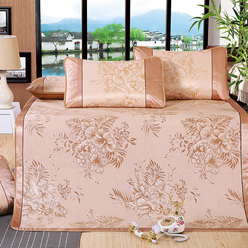 Ágy Mat Készlet, Háromrészes, Összecsukható, Ice Silk Viszkóz, Nyomtatott Szövés, Testreszabás Elérhető