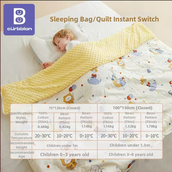 Gyerekeknek készült alvózsák karikatúra stílussal, 100% pamut anyag, súly 1.6–2 kg, gépi mosásra