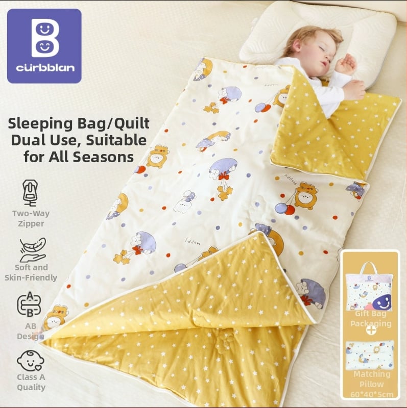 Gyerekeknek készült alvózsák karikatúra stílussal, 100% pamut anyag, súly 1.6–2 kg, gépi mosásra