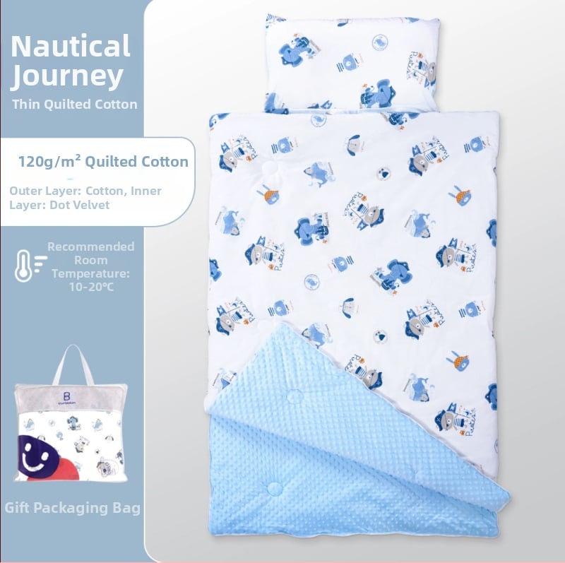 Gyerekeknek készült alvózsák karikatúra stílussal, 100% pamut anyag, súly 1.6–2 kg, gépi mosásra