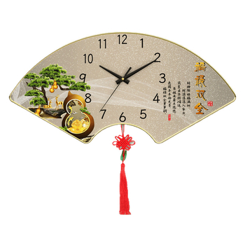 Sienas pulkstenis - ķīniešu stila, dekoratīvs mūžīgais kalendārs (kvarts kustība, koka korpuss)