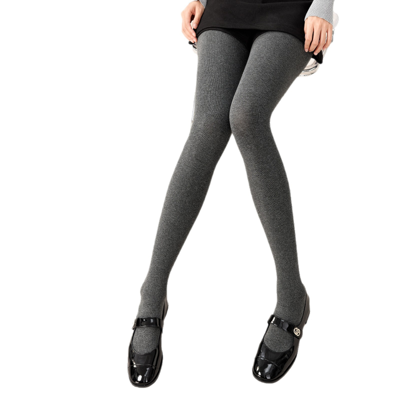 Moteriški medvilniniai leggingai su fliso įdėklu, storos medžiagos, su kojomis, japoniško stiliaus