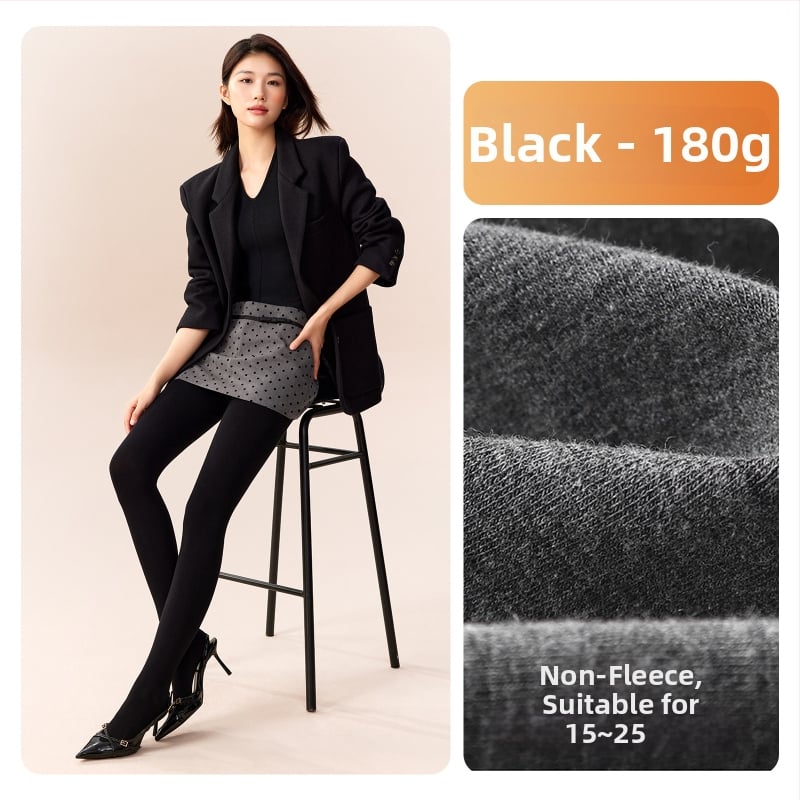 Moteriški medvilniniai leggingai su fliso įdėklu, storos medžiagos, su kojomis, japoniško stiliaus