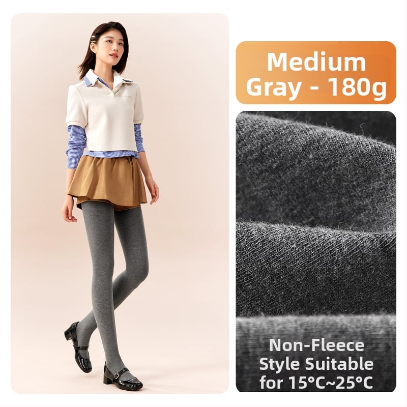 Moteriški medvilniniai leggingai su fliso įdėklu, storos medžiagos, su kojomis, japoniško stiliaus