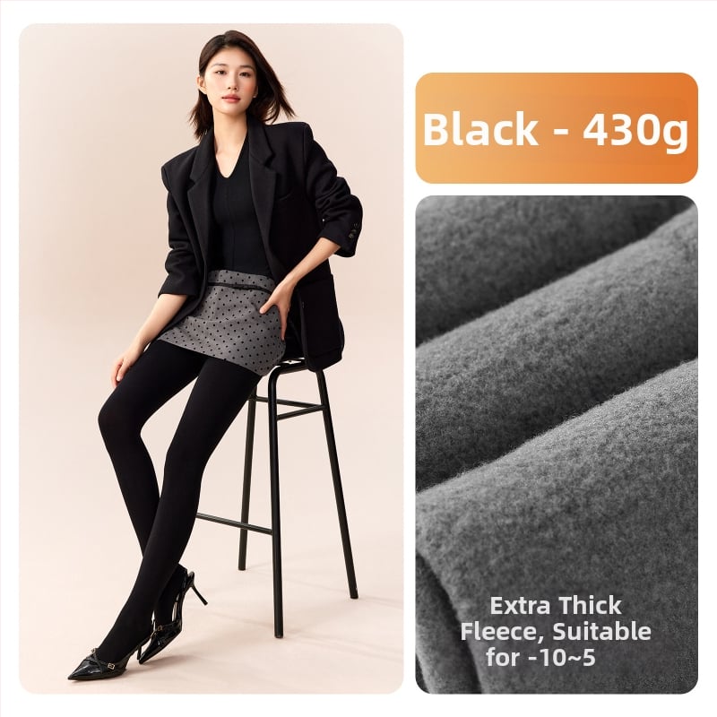 Moteriški medvilniniai leggingai su fliso įdėklu, storos medžiagos, su kojomis, japoniško stiliaus