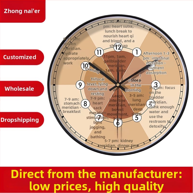 Health Wall Clock sienas pulkstenis — mūsdienīgs stils, vienpusīgs analogo displejs, vienmērīgs sekundes kustība, bateriju barošana