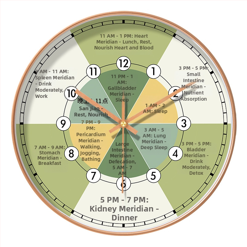 Health Wall Clock sienas pulkstenis — mūsdienīgs stils, vienpusīgs analogo displejs, vienmērīgs sekundes kustība, bateriju barošana