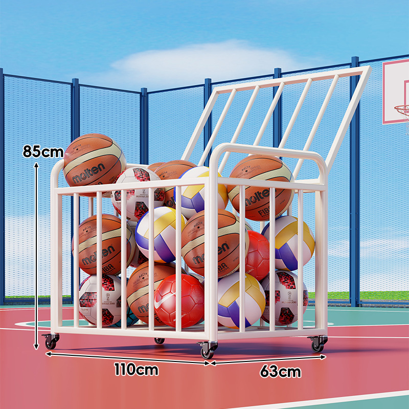 Košarkaški spremnik za lopte s poklopcem – karbonska čelika, brend Evesigar/Isijia, vanjsko školsko igralište