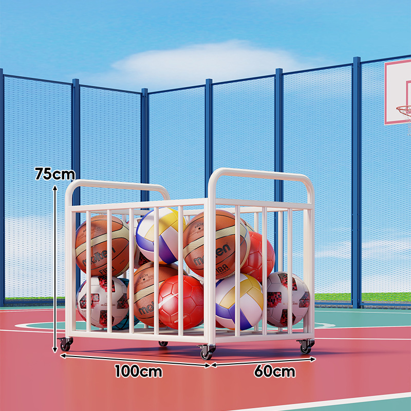 Košarkaški spremnik za lopte s poklopcem – karbonska čelika, brend Evesigar/Isijia, vanjsko školsko igralište