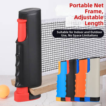 Portatīvs galda tenisa tīkla statīva komplekts – iekšējai un ārējai izmantošanai, standarta izstiepjams tīkla rāmis, materiāls PP, svars 0,34 kg