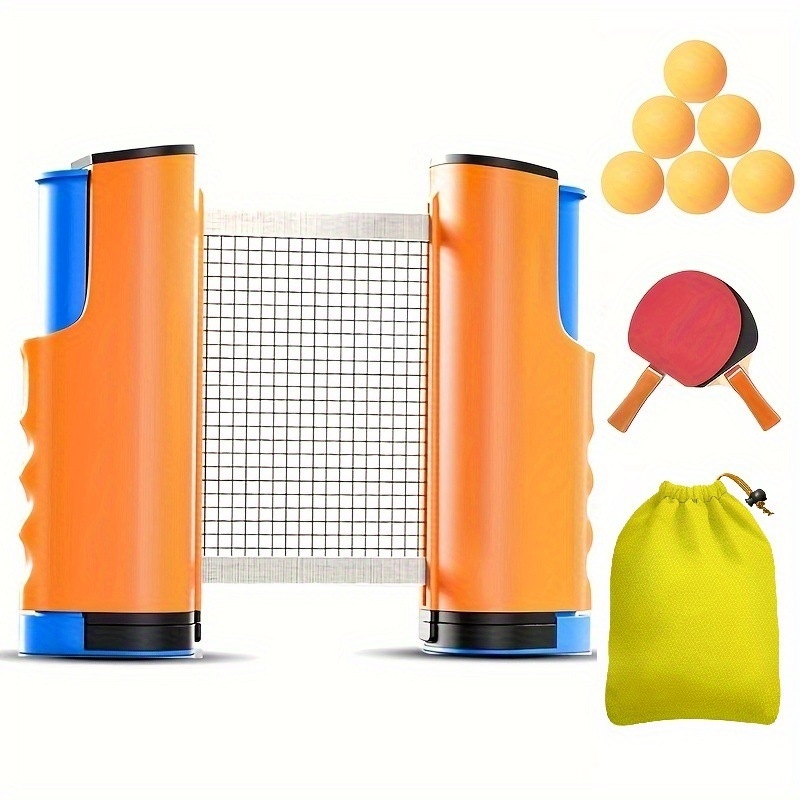 Portatīvs galda tenisa tīkla statīva komplekts – iekšējai un ārējai izmantošanai, standarta izstiepjams tīkla rāmis, materiāls PP, svars 0,34 kg