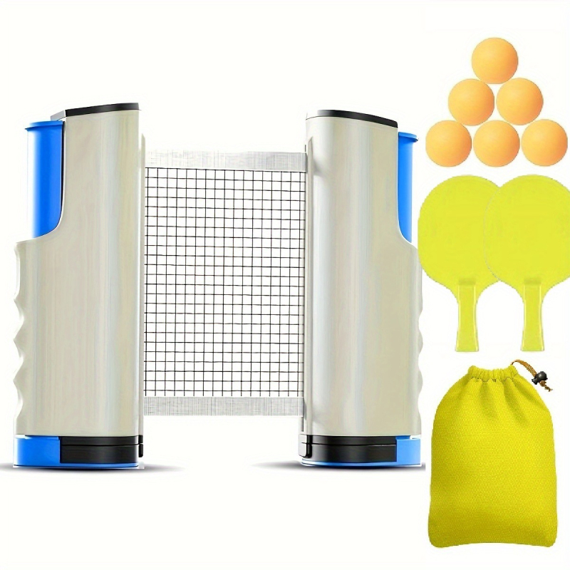 Portatīvs galda tenisa tīkla statīva komplekts – iekšējai un ārējai izmantošanai, standarta izstiepjams tīkla rāmis, materiāls PP, svars 0,34 kg