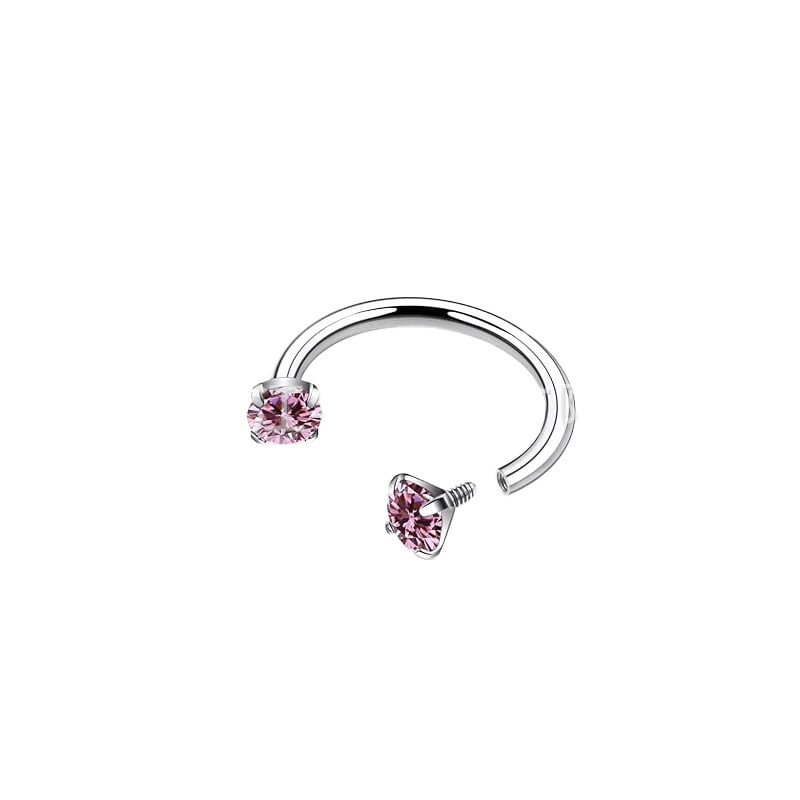 Tiitaniumi sulamist ninaring – hobuse kujuline vard, kahekülgne, sisemine keermed, zirkoni sisestus, G23 puhtus