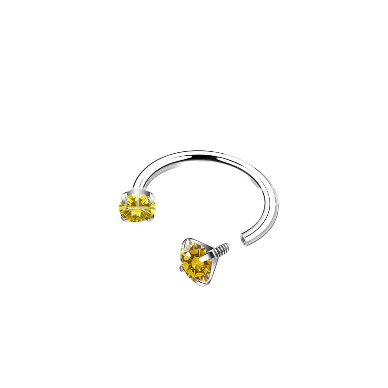 Tiitaniumi sulamist ninaring – hobuse kujuline vard, kahekülgne, sisemine keermed, zirkoni sisestus, G23 puhtus