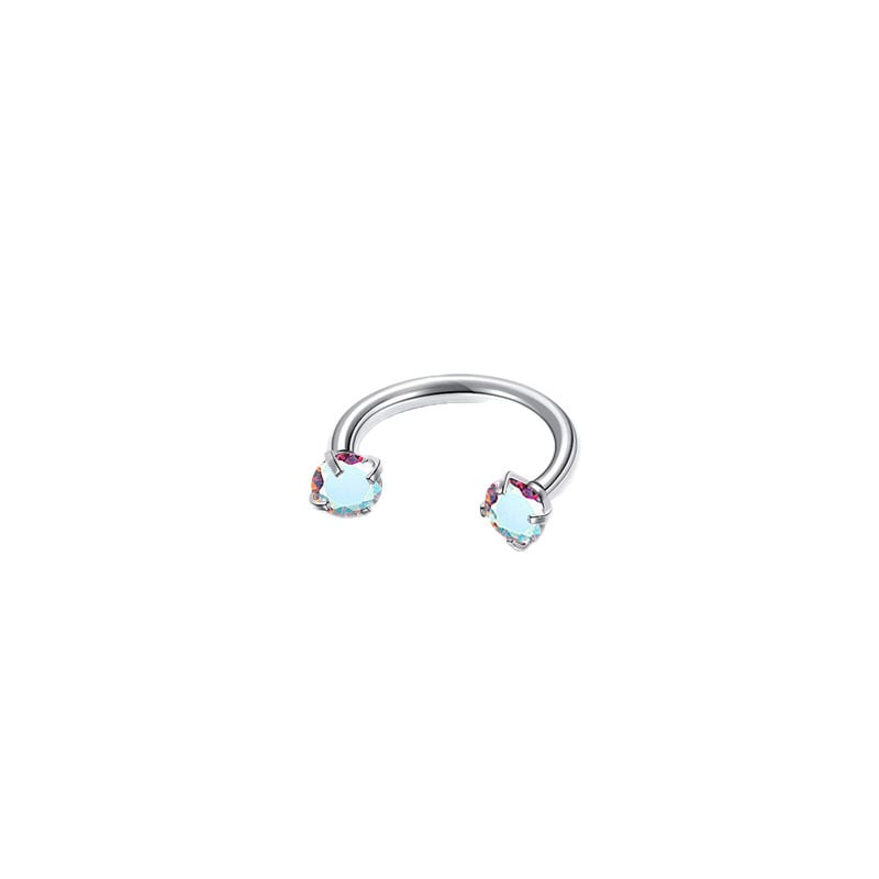 Tiitaniumi sulamist ninaring – hobuse kujuline vard, kahekülgne, sisemine keermed, zirkoni sisestus, G23 puhtus