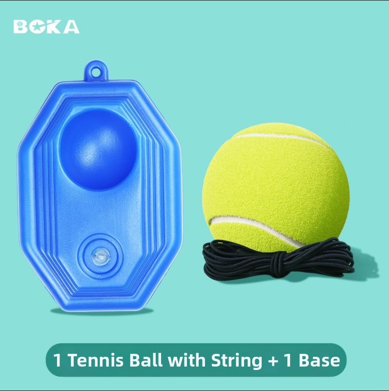 Boca tenisio atsitūrio treniruoklis su elastine virve, nešiojamas, sintetinių pluoštų, patvarus, pradedantiesiems, logotipas gali būti spausdinamas, tinka badmintonui ir tenisui