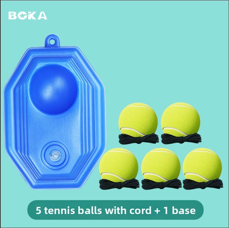 Boca tenisio atsitūrio treniruoklis su elastine virve, nešiojamas, sintetinių pluoštų, patvarus, pradedantiesiems, logotipas gali būti spausdinamas, tinka badmintonui ir tenisui