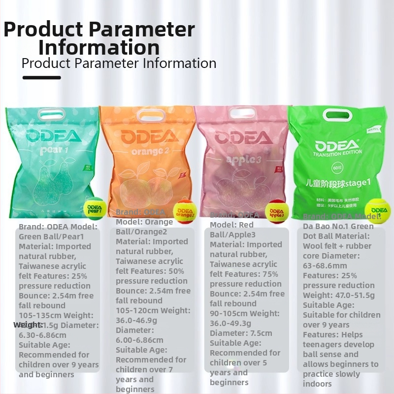 Teniso treniruočių kamuolys vaikams, minkštas — guminė konstrukcija, prekės ženklas Odea/Odeel