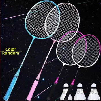 Raketa za badminton — karbonsko vlakno okvir, najlonske navoji, umjerena fleksibilnost; Marka Unique