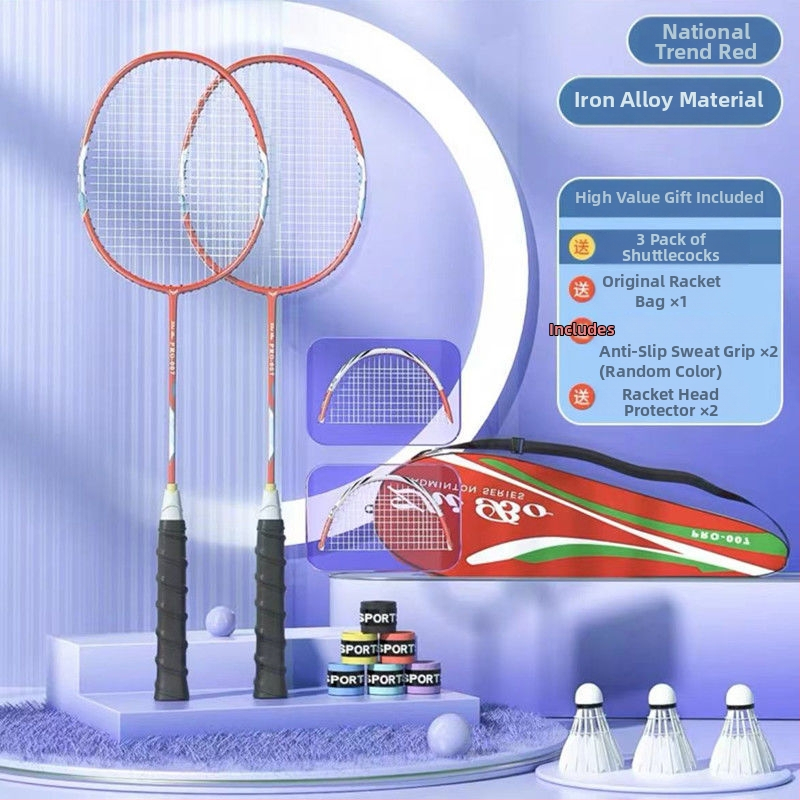 Raketa za badminton — karbonsko vlakno okvir, najlonske navoji, umjerena fleksibilnost; Marka Unique