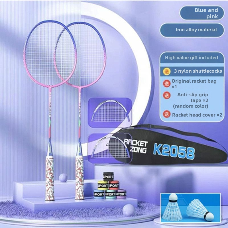 Raketa za badminton — karbonsko vlakno okvir, najlonske navoji, umjerena fleksibilnost; Marka Unique