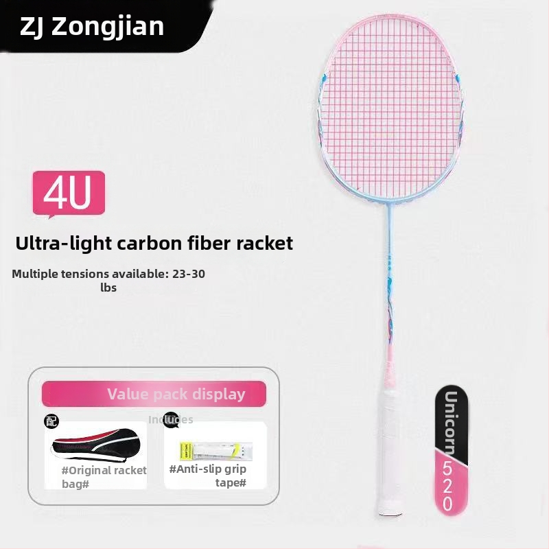 Set badminton raketa, ultralagani aluminijski okvir, najlon žice, 80–84 g, drška G2