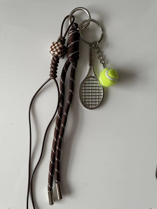 Raktų pakabukas su stalo teniso motyvu, lydinio lagamino pakabukas, pusiau rankinis gaminimas, 2025 vasaros leidimas, INS stilius