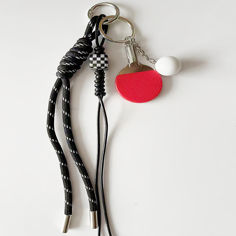 Raktų pakabukas su stalo teniso motyvu, lydinio lagamino pakabukas, pusiau rankinis gaminimas, 2025 vasaros leidimas, INS stilius