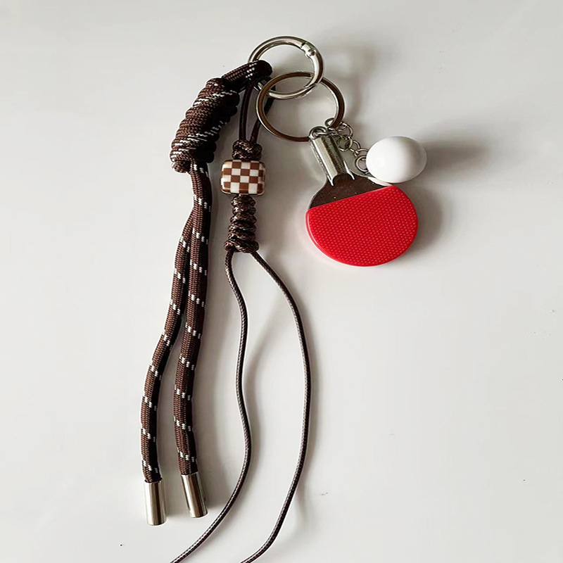 Raktų pakabukas su stalo teniso motyvu, lydinio lagamino pakabukas, pusiau rankinis gaminimas, 2025 vasaros leidimas, INS stilius