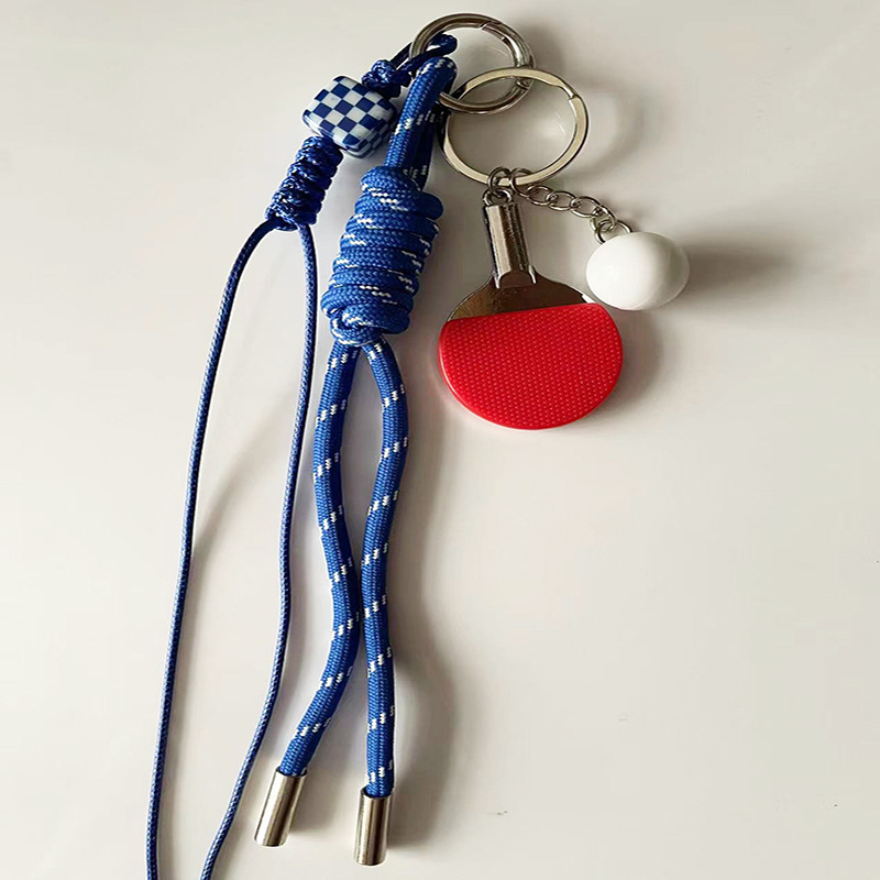 Raktų pakabukas su stalo teniso motyvu, lydinio lagamino pakabukas, pusiau rankinis gaminimas, 2025 vasaros leidimas, INS stilius