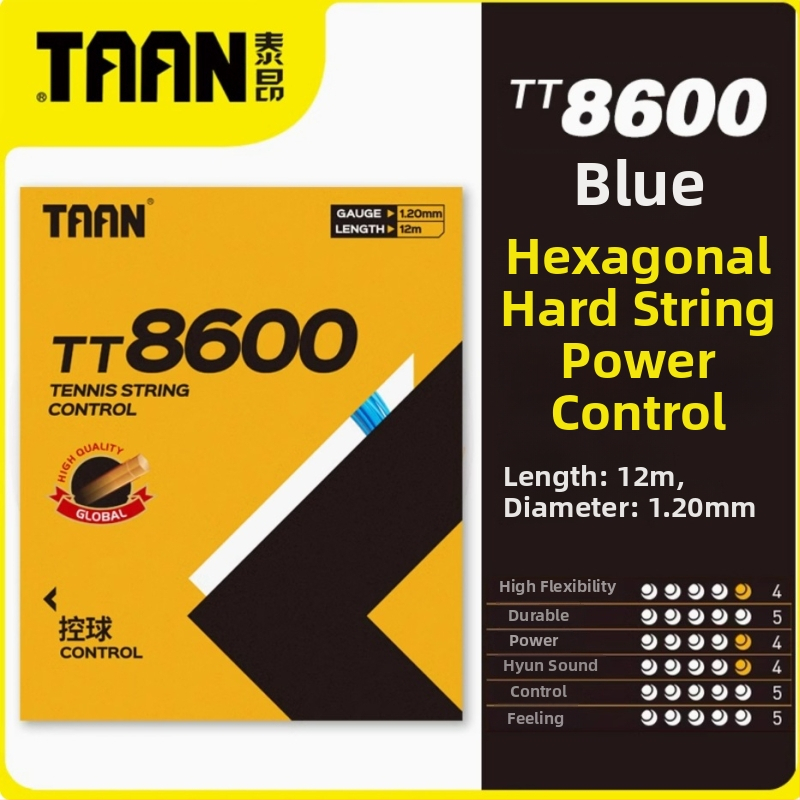 TAAN Taantt5600 teniso raketės stygos, poliesterio kieta stygos, 12 m, 1,15 mm, patvari