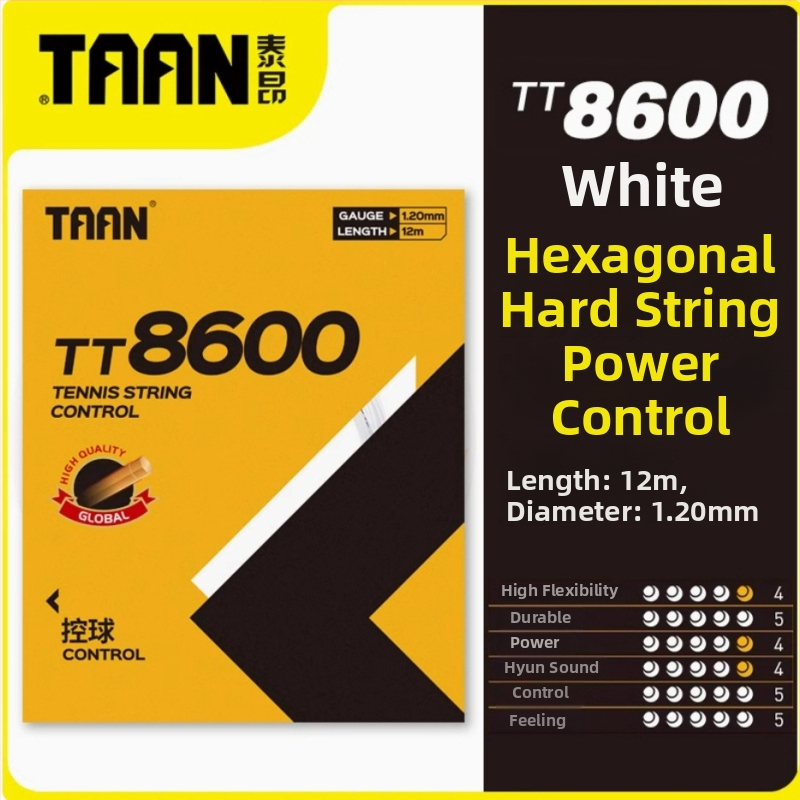 TAAN Taantt5600 teniso raketės stygos, poliesterio kieta stygos, 12 m, 1,15 mm, patvari
