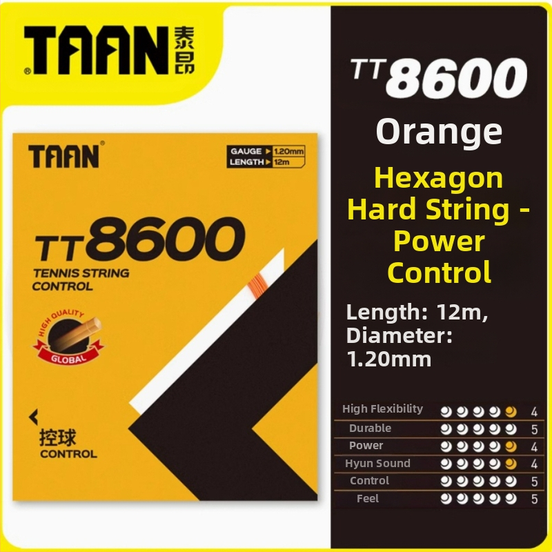 TAAN Taantt5600 teniso raketės stygos, poliesterio kieta stygos, 12 m, 1,15 mm, patvari