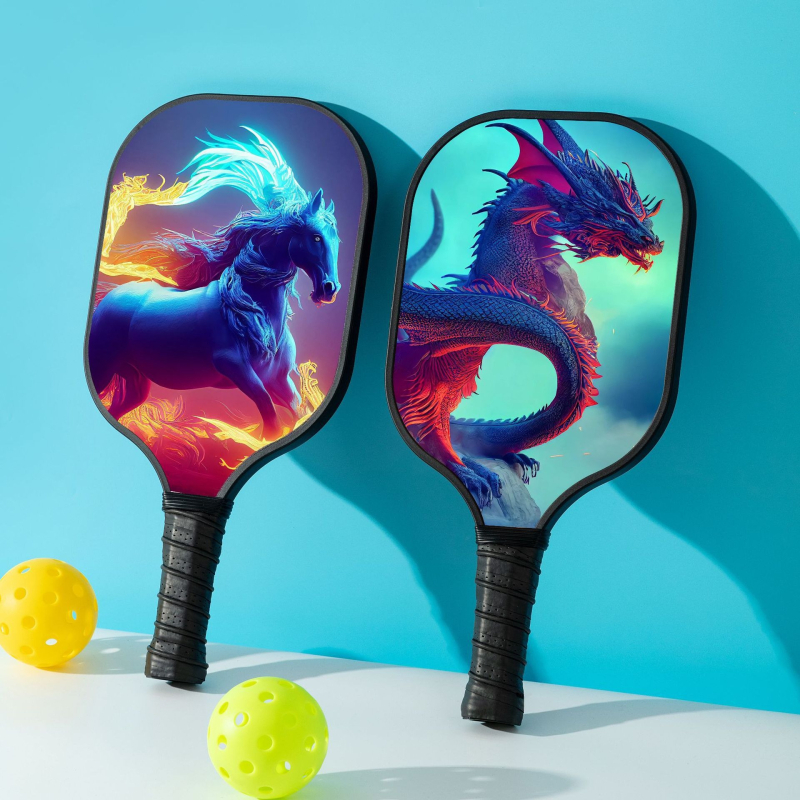 Stakloplastično pickleball paddle, serija Dvanaest znakova zodijaka, s loptom