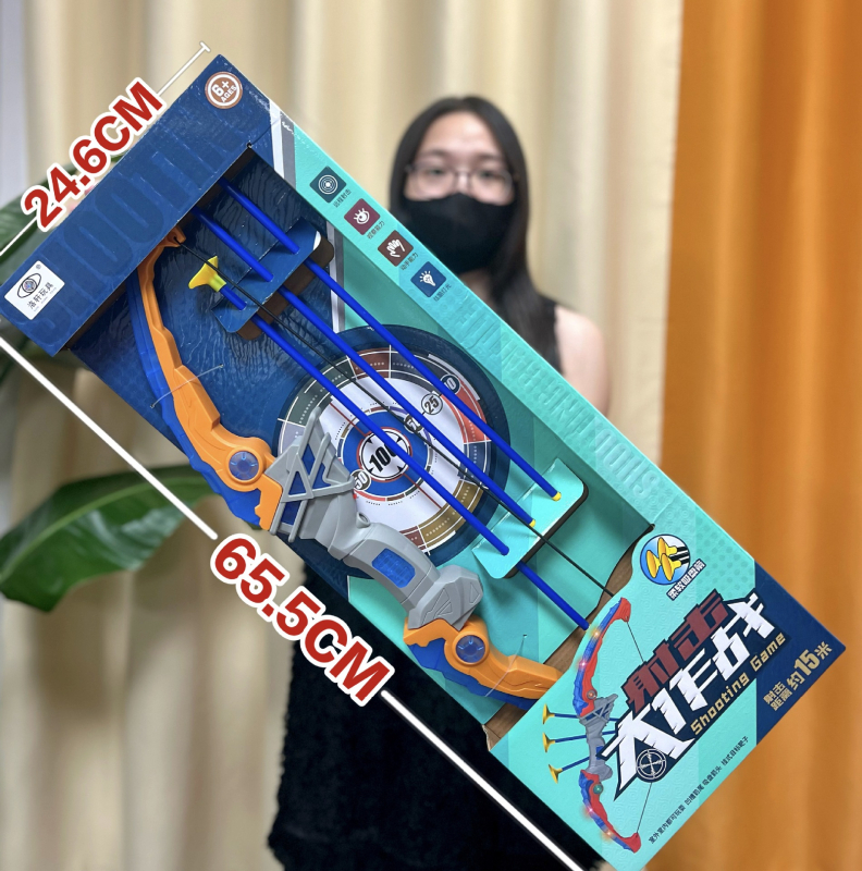 Bērnu saliekamā loka un bultu rotaļlieta ar sūkšanas mērķiem, plastmasas konstrukcija, bez elektrības, 4–6 gadiem