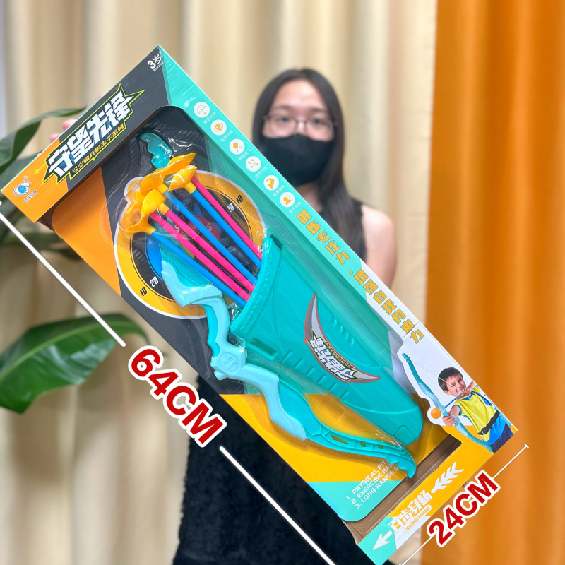 Bērnu saliekamā loka un bultu rotaļlieta ar sūkšanas mērķiem, plastmasas konstrukcija, bez elektrības, 4–6 gadiem