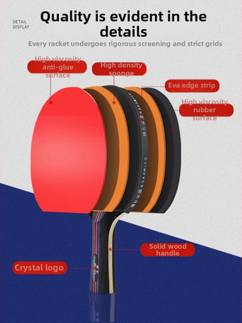 Tide ракетка за тенис на маса за начинаещи – директен удар, леплива гума, дъска от топола, подходяща за тенис на маса и тенис с пера