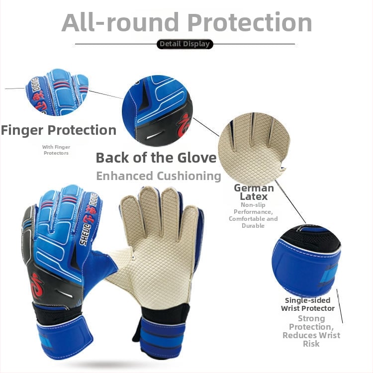 Unisex jalgpalli väravavahi kinnas – sõrmede kaitse, paks lateks, libisemisvastane haare