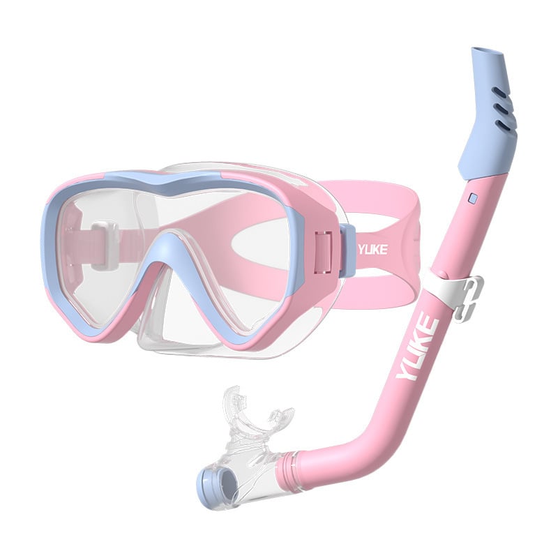 Bērnu baseina brillēm komplekts – ūdensdrošs, ietver brilles, masku un niršanas cauruli, pusslēgts niršanas aprīkojums, materiāli: PC, kalts stikls, šķidrais silikons