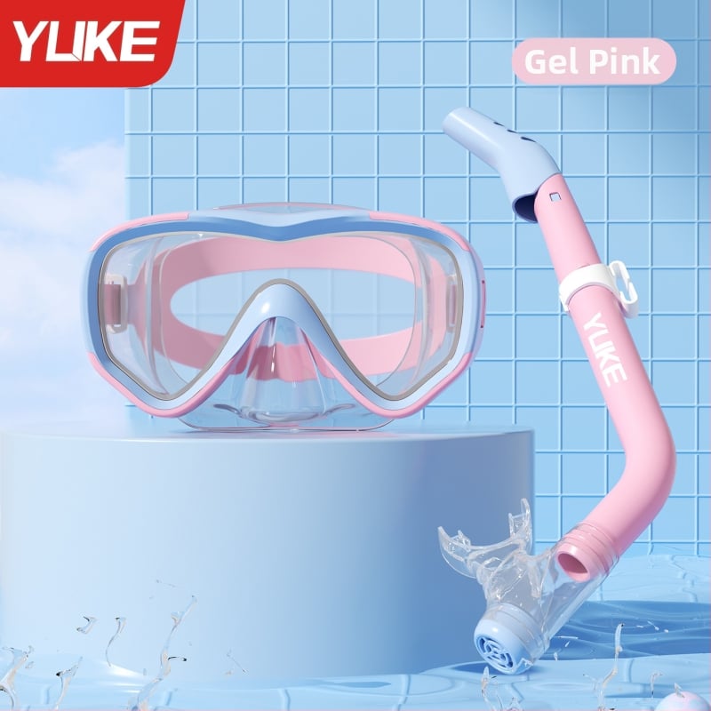 Bērnu baseina brillēm komplekts – ūdensdrošs, ietver brilles, masku un niršanas cauruli, pusslēgts niršanas aprīkojums, materiāli: PC, kalts stikls, šķidrais silikons