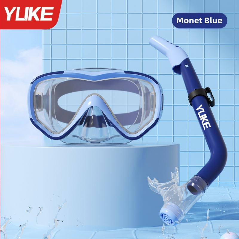 Bērnu baseina brillēm komplekts – ūdensdrošs, ietver brilles, masku un niršanas cauruli, pusslēgts niršanas aprīkojums, materiāli: PC, kalts stikls, šķidrais silikons