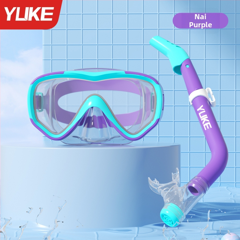 Bērnu baseina brillēm komplekts – ūdensdrošs, ietver brilles, masku un niršanas cauruli, pusslēgts niršanas aprīkojums, materiāli: PC, kalts stikls, šķidrais silikons