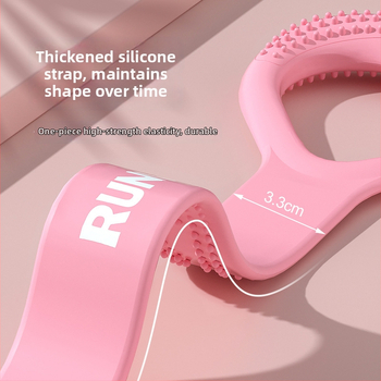 Figura-8 įtamptuvė nugaros ir pečių tempimui — silikonas, 20 lb pasipriešinimas, atviras pečių dizainas, prekinis ženklas Runwe/langwei