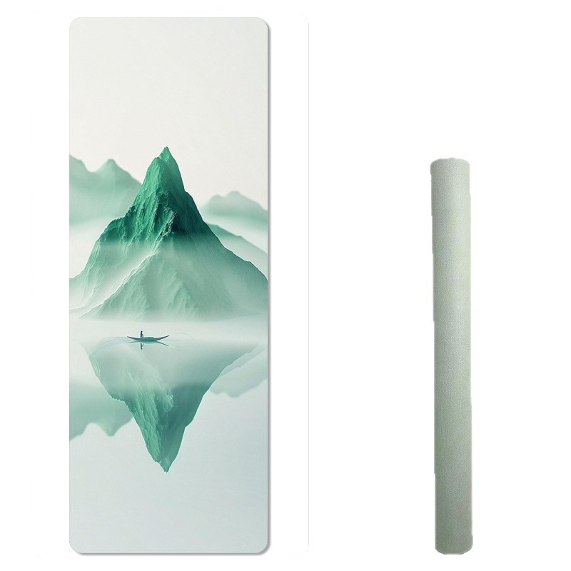 Jogas dvielis un saliekamais jogas paklājs (Materiāls: zamšs + dabīgā gumija; Biezums: 1.5 mm; Svars: 1.3 kg)