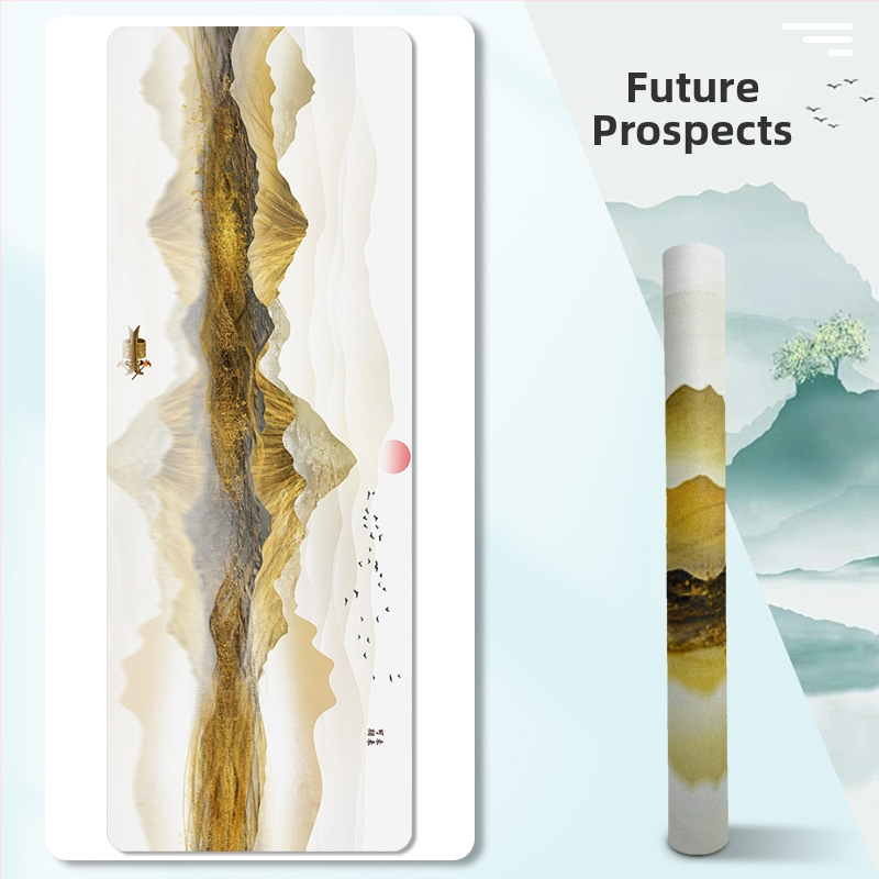 Jogas dvielis un saliekamais jogas paklājs (Materiāls: zamšs + dabīgā gumija; Biezums: 1.5 mm; Svars: 1.3 kg)