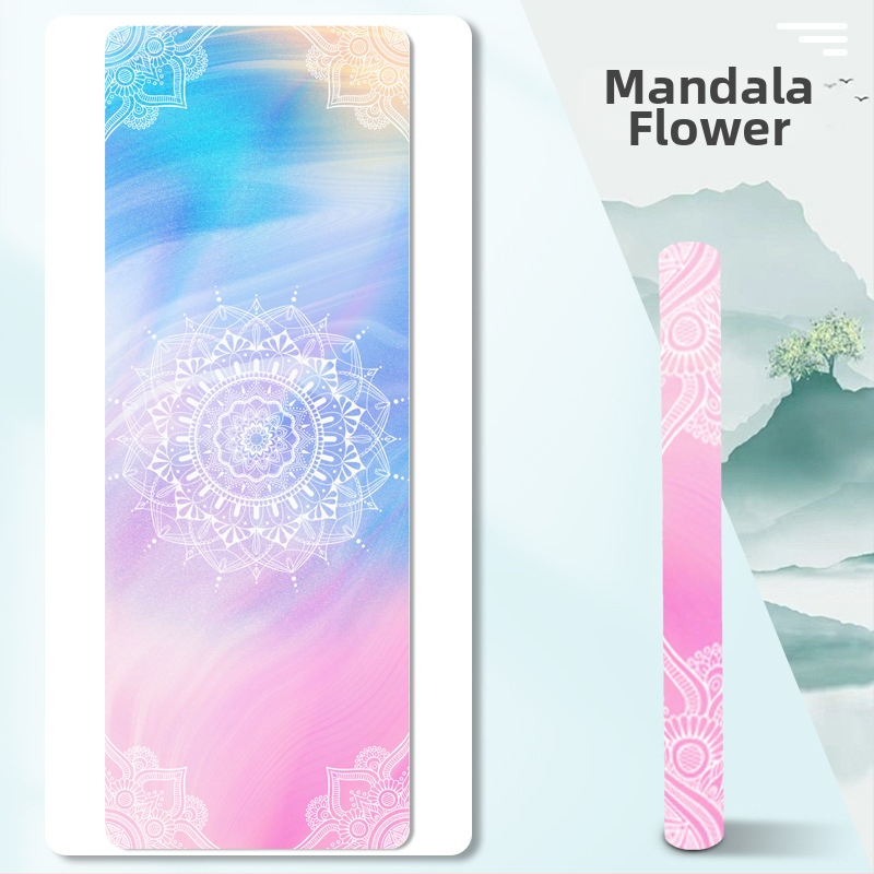 Jogas dvielis un saliekamais jogas paklājs (Materiāls: zamšs + dabīgā gumija; Biezums: 1.5 mm; Svars: 1.3 kg)