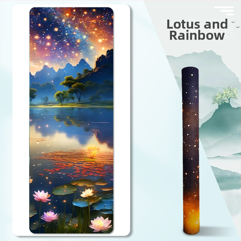 Jogas dvielis un saliekamais jogas paklājs (Materiāls: zamšs + dabīgā gumija; Biezums: 1.5 mm; Svars: 1.3 kg)