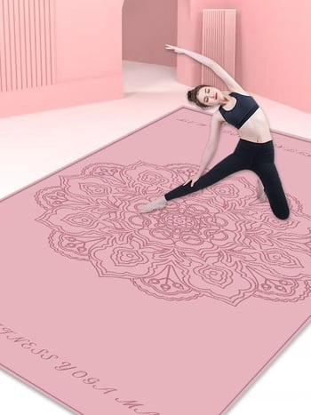 Joga paklājs, maisījuma materiāls, 12 mm biezums, ģeometriskais raksts, piemērots fitnesam un skaistumam