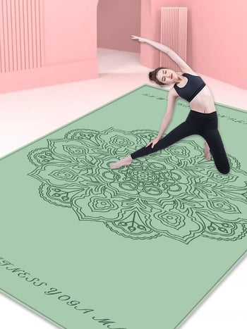 Joga paklājs, maisījuma materiāls, 12 mm biezums, ģeometriskais raksts, piemērots fitnesam un skaistumam