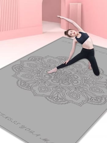 Joga paklājs, maisījuma materiāls, 12 mm biezums, ģeometriskais raksts, piemērots fitnesam un skaistumam